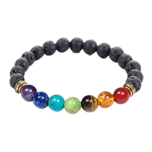 Armband - Unisex - Naturlig agat - 7 chakran - Läkning - Skydd