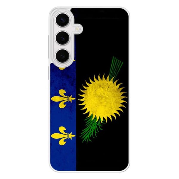 Siliconfodral med förstärkt tryck kompatibel med Samsung Galaxy S24 FE Guadeloupes flagga