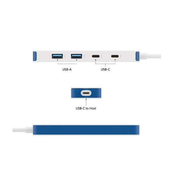 Flex 4-port USB-C-kombinationshub (blå)