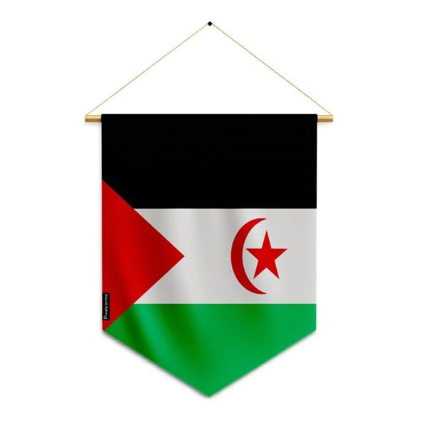 Fanion – Flagga för den saharawiska arabiska demokratiska republiken – 30 x 45 cm – Polyester – Att hänga – Pixelforma
