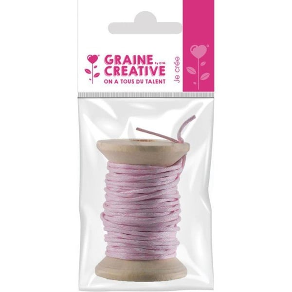 Graine Créative - Vaxad bomullssnöre Rosa 5m