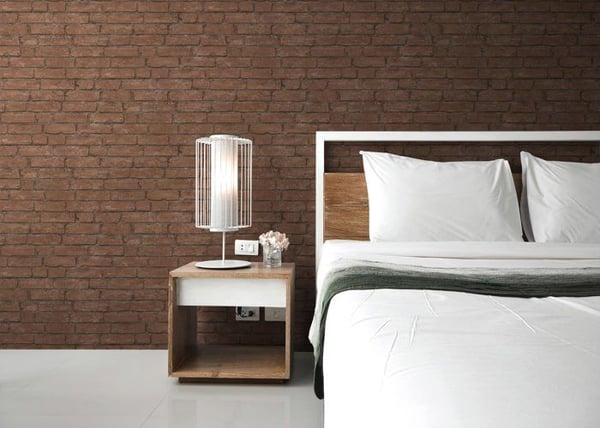 Tapet Pierre Tilo M1-No.3243 Brun Orange Sten Mur Tegel