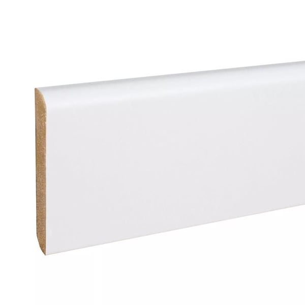 PROVISTON Sockel nr 58 MDF 10 x 58 x 2500 mm Vit att limma, skruva & spika Belagd MDF-kärna 25 meter | 10 stycken