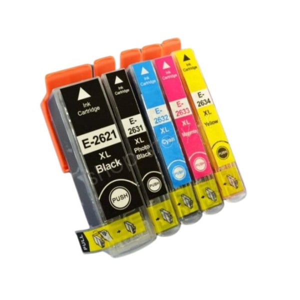 Kompatibla bläckpatroner - Epson - 26XL - Paket med 5 - Flerfärgad - Upp till 3000 sidor Kompatibla bläckpatroner - Epson - 26XL - Paket med 5 - Flerfärgad - Upp till 3000 sidor