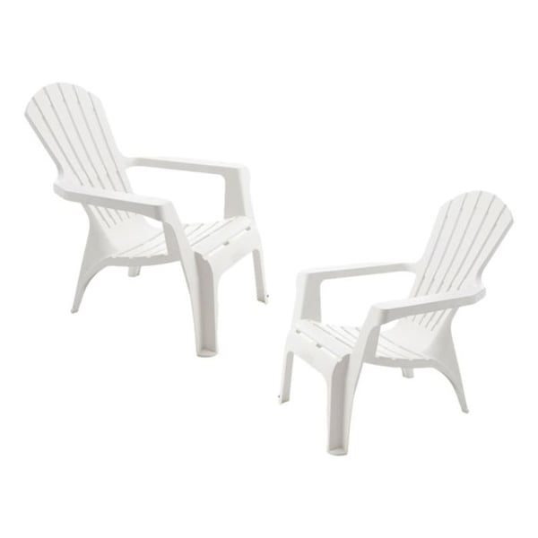 Adirondack-fåtölj i polypropylen Wilsa Garden - Vit - 2 Adirondack-fåtöljer