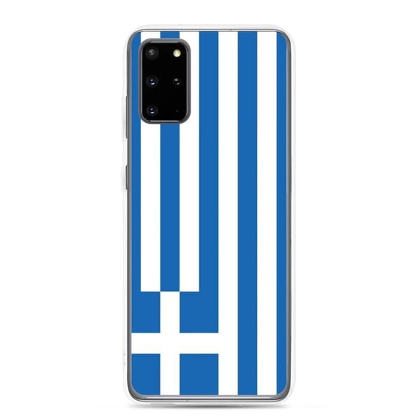 Mobilskal – Greklandsflagga – Kompatibel med Samsung Galaxy S20 Ultra – Mjukt fodral – Slitstarkt och stötresistent – Pixelforma