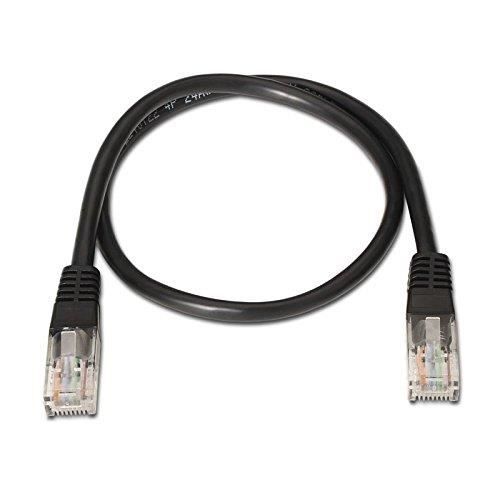 Nätverkskabel RJ45 Cat5 UTP AWG24 färg svart 0,50 meter