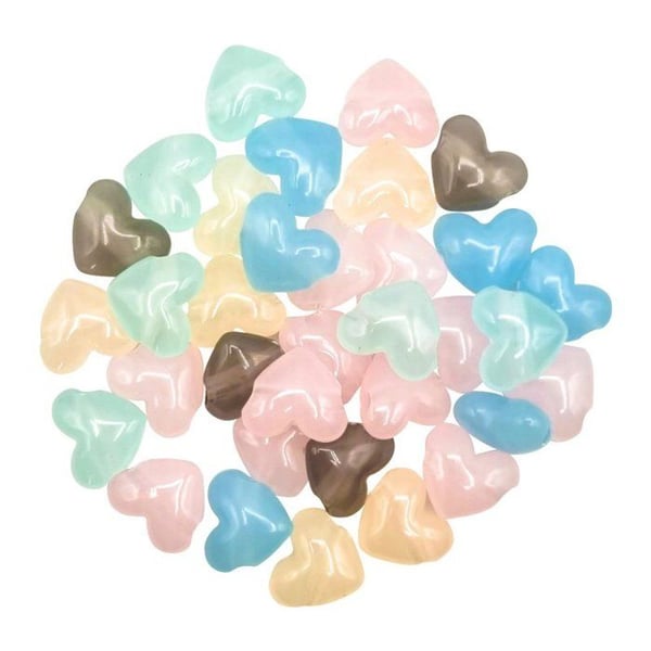 MégaCréa DIY - Pastellfärgade hjärtpärlor för barn 1,7 cm 40 g