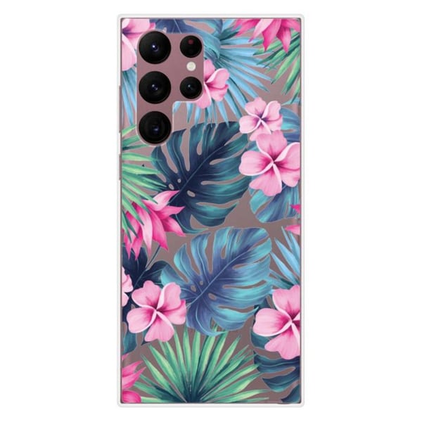 Silicone-fodral - Kompatibel med Samsung Galaxy S22 Ultra - tropiskt akvarelldesign