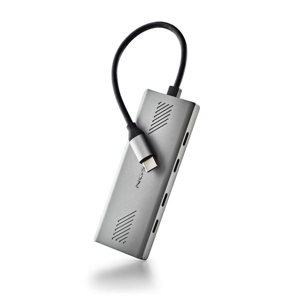 NGS WONDER 4-C : USB-C-hub med 4 USB-C-portar, överföring 5Gbps, USB 3.0, kabel 180mm, aluminium