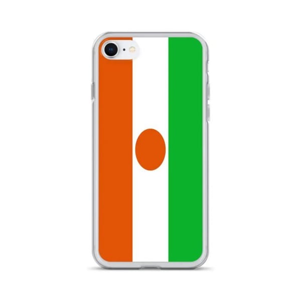 Telefonfodral – Nigerflagga – Kompatibel med iPhone SE – Mjukt fodral – Slitstarkt och stöttåligt – Silikon – Pixelforma