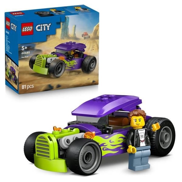 LEGO City 60485 Le Hot Rod - Bil Le Car Race - Fina Motoriska Färdigheter - Present från 5 år