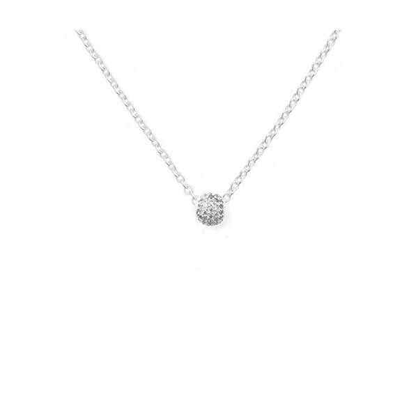 Skinande silverpärla med kristaller Charms DW00401050