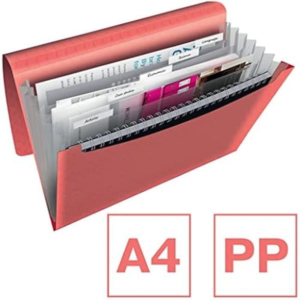 A4-mapp - ESSELTE - Transparent Organisatör - 6 Fack - 5 Flikar - Texturerat Mönster