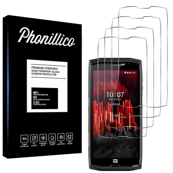 Härdat Glas - Phonillico® - Crosscall Core X4/X5 - Förpackning med 4 - Repbeständig - Transparent