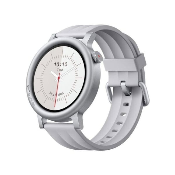 Smartwatch CMF av Nothing Watch 3 Pro AMOLED-skärm 1.43" dubbelband GPS 13 dagars batteritid Ljusgrå