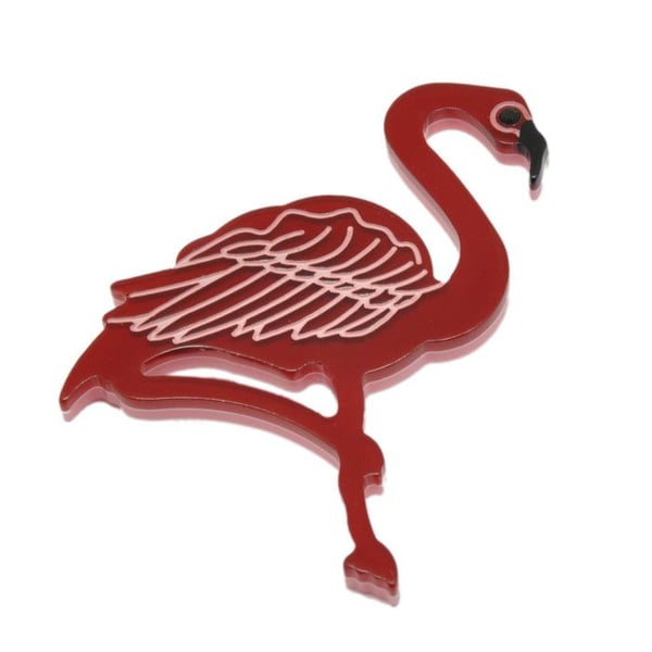Kollektion CMLPB - Mycket rosa Flamband brosch