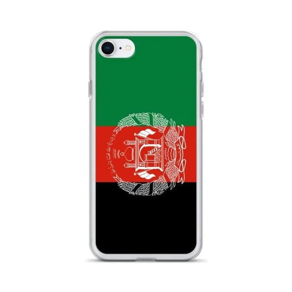 iPhone-fodral - Multicolor - Afghanistans flagga - Mjuk - Silikon - Vertikalt modell