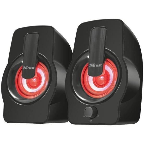 PC-högtalare 2.0 - Trust - Gemi RGB - Flerfärgad LED-belysning - USB-strömförsörjning - Volymkontroll på framsidan