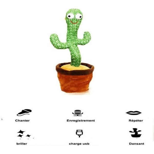 Cactus babyleksak som dansar och upprepar sig - NIKOU - 120 låtar - Grön
