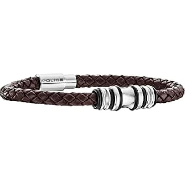 Läderarmband - POLICE - 88270061 - En storlek - Brun - För män