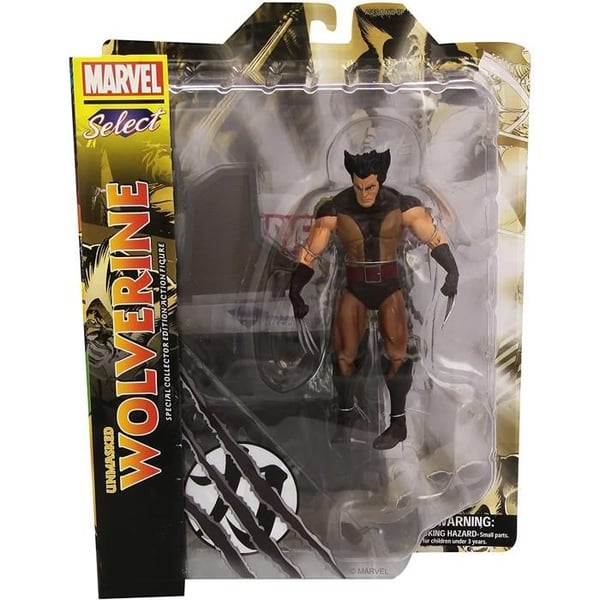 Figur Action - DIAMOND SELECT - Obeväpnad Wolverine - 18 cm - Rörlig - Dekorativ bas