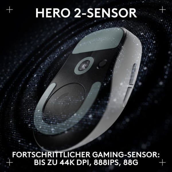 Souris - Logitech - G PRO X SUPERLIGHT 2 DEX - Ergonomisk - 5 knappar - Vit