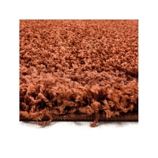 Mjuk och fluffig Shaggy matta 30 mm för vardagsrum och sovrum (Dimension: 140x200 cm - Färg: Terrakotta)