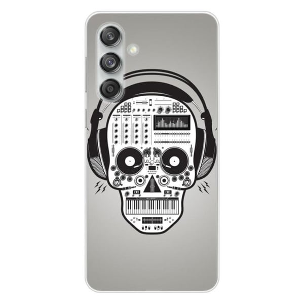 Tryckt silikonfodral kompatibelt Samsung Galaxy M55 5G Skull Music