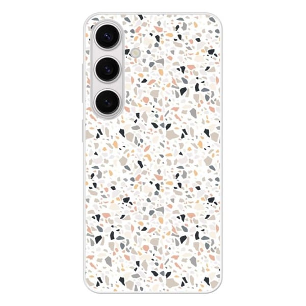 Siliconförstärkt plånboksfodral för Samsung Galaxy S24 i terrazzo-färg