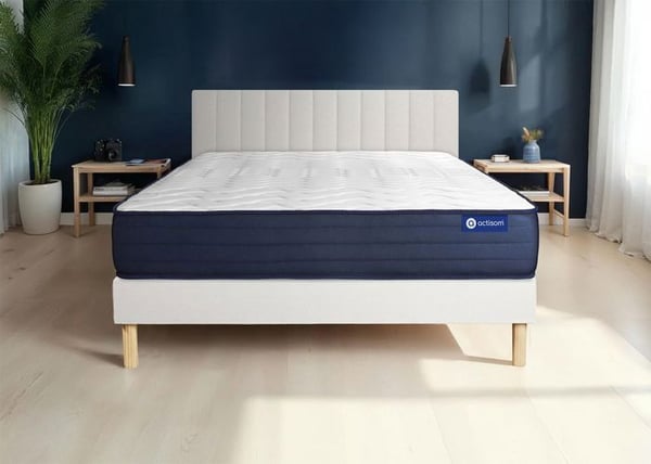 Madrass- och boxspringset 180x210 cm - Actimemo Life - Vitt boxspringkit
