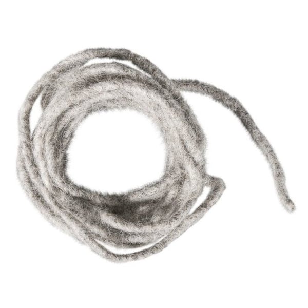 Snöre i ull med hjärta av jute, 5mm, grå, 3m