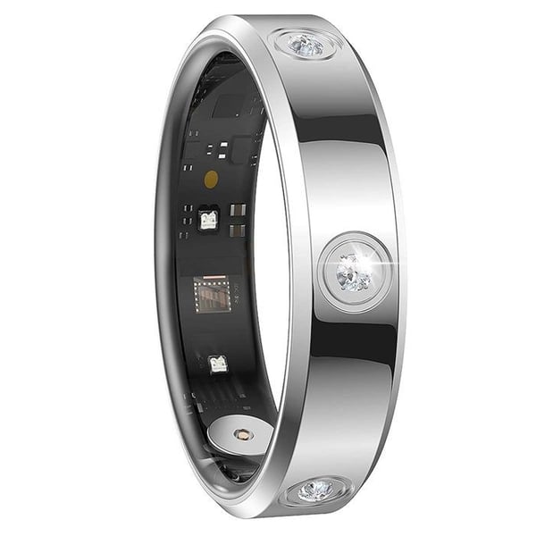 Ansluten Ring Storlek 12 Modell Venus med Strass och Laddningsetui Silver