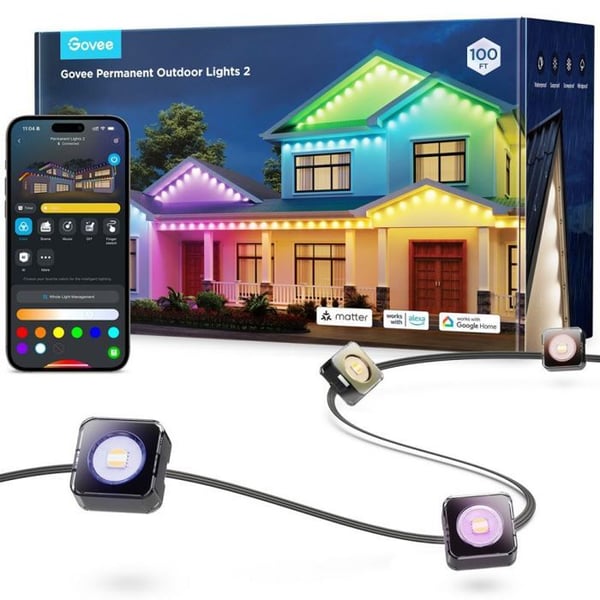 Utomhus ljusslinga - Govee - H705E311 - 30M - LED - Ansluten - Svart
