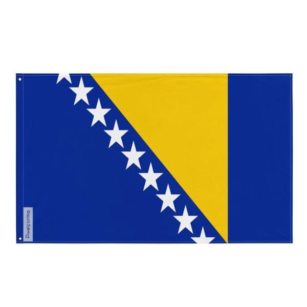 Bosnien och Hercegovinas flagga – 120 x 180 cm – Polyester – Metalöglor – Vattentålig