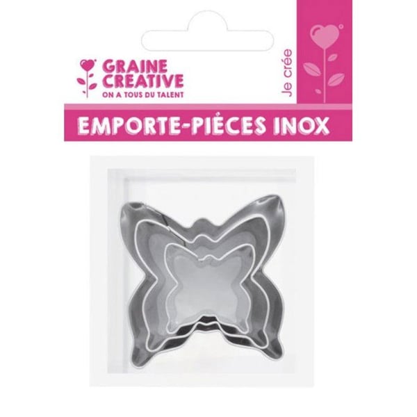 Graine Créative - metallutstickare Fjäril 3 delar