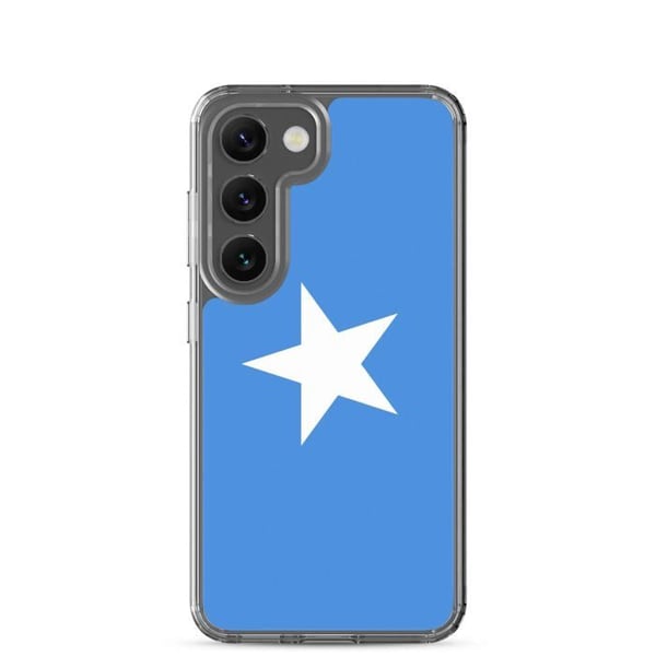 Mobilskal – Somalias flagga – Kompatibel med Samsung Galaxy S23 Plus – Mjukt fodral – Stöttåligt och stötbeständigt – Pixelforma