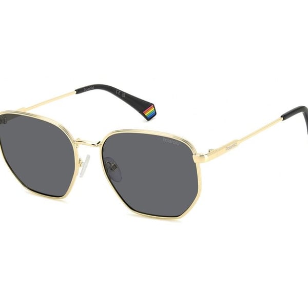 Polaroid solglasögon PLD 6214/S/X 56/17/145 SVART GULD/GRÅ stål unisex PLD 6214/S/X