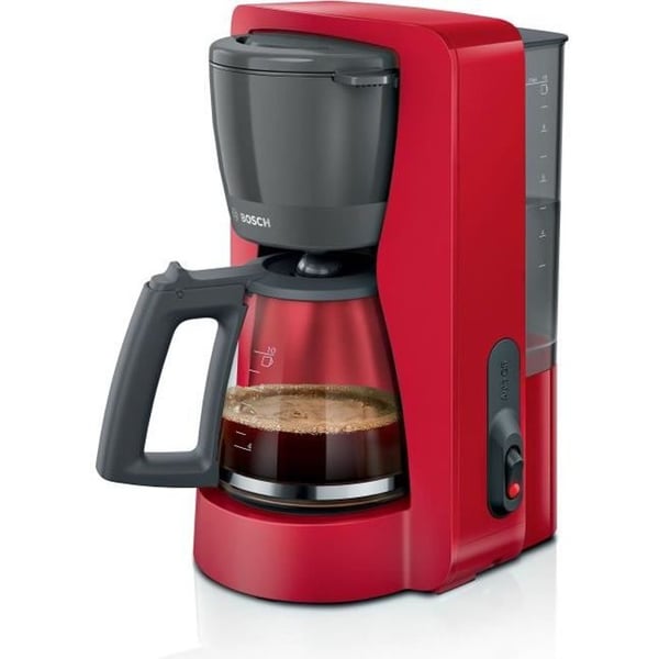 Filterkaffebryggare - BOSCH - TKA2M114 MyMoment - Röd - Kapacitet 1,25L - glaskanna - anti-droppsystem