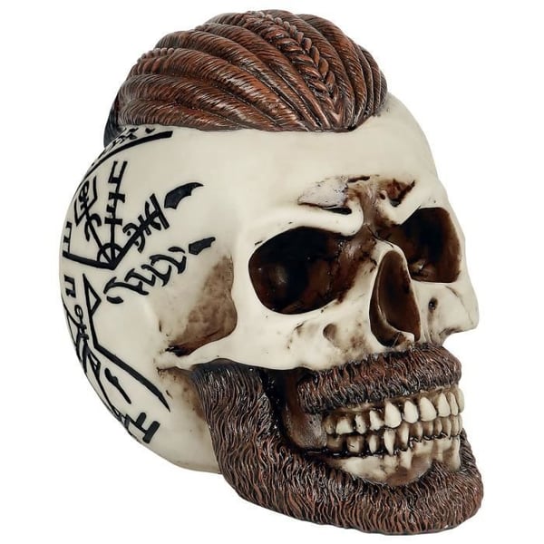 Dekorativt kranium - NEMESIS NOW - Ragnar-kranium - Brutet vitt/brun - En storlek - Polyrresin- USED