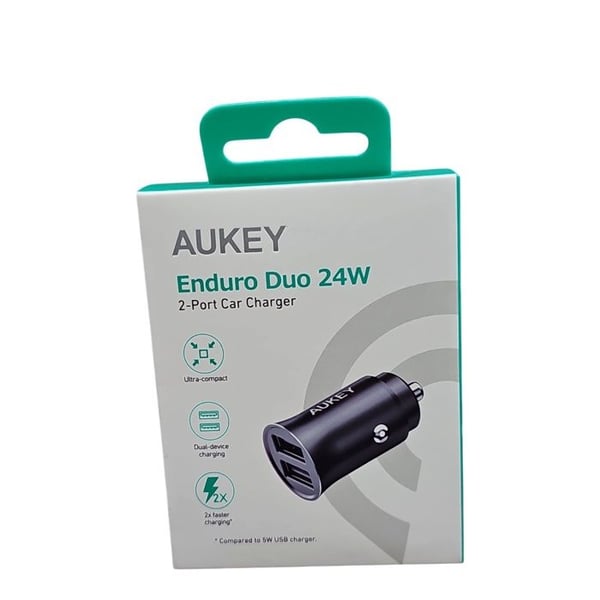 Aukey - Biladapter 24W med 2 portar Enduro Duo- USED