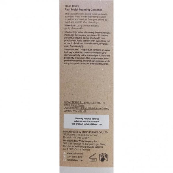 Rich Moisturizing Cleansing Foam 100 ml