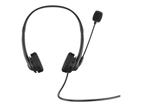 Hörlurar - HP - Over-ear - Trådad - Boom-mikrofon - Svart