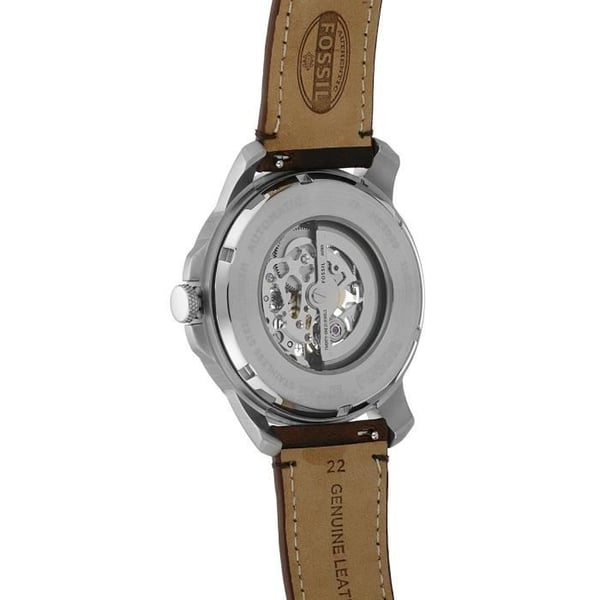 FOSSIL HERR 44MM BRUN LÄDERREM AUTOMATISK BEIGE URUR ME3099
