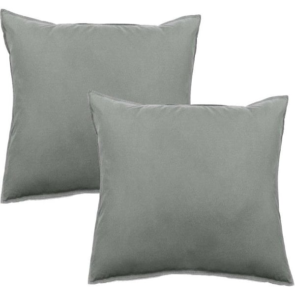 Set av 2 kuddfodral Palace i 100% tvättad bomull 63 trådar/cm² Vent du sud - Palace Stål - Set av 2 kuddfodral 65 x 65 cm
