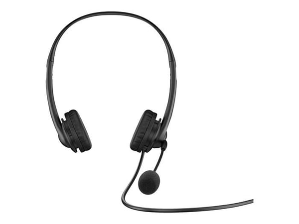 Hörlurar - HP - Over-ear - Trådad - Boom-mikrofon - Svart