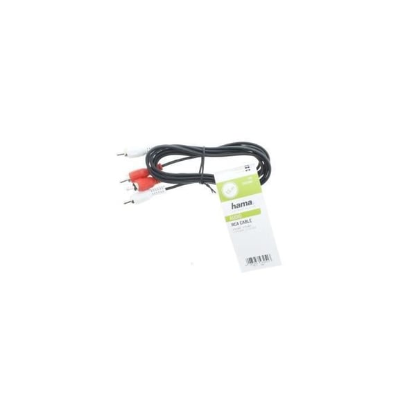 Ljudkabel - HAMA - 2 st RCA-han kontaktdon - 1,5 m - Svart - RCA-hankontakt