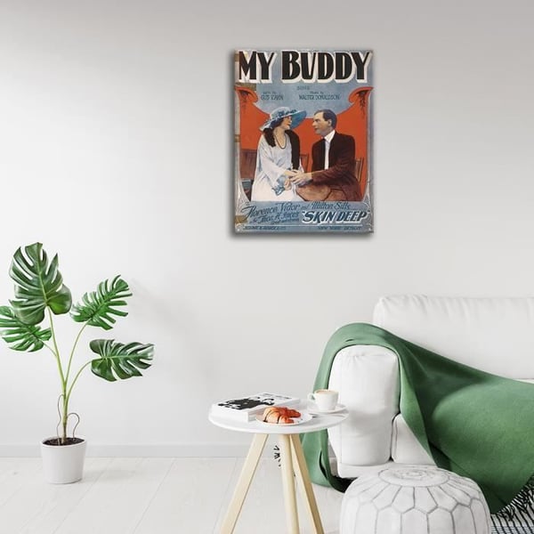 Legendarte - Vintage My Buddy Music Cover - Målning, Canvastavla cm. 50x70