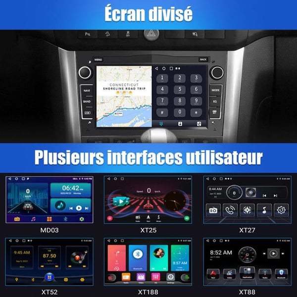 AWESAFE 4G Autoradio Android 13 4Go+64Go för Opel Corsa Vivaro Antara Zafira Astra Meriva 7 '' Pekskärm Carplay Android Auto
