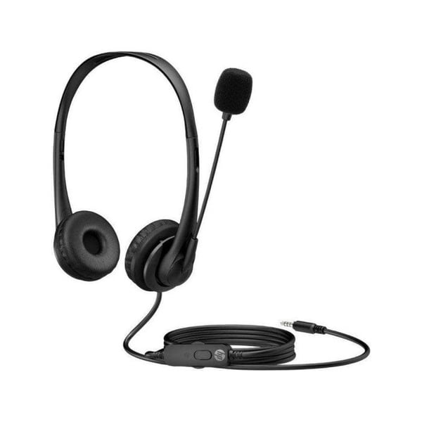 Hörlurar - HP - Over-ear - Trådad - Boom-mikrofon - Svart